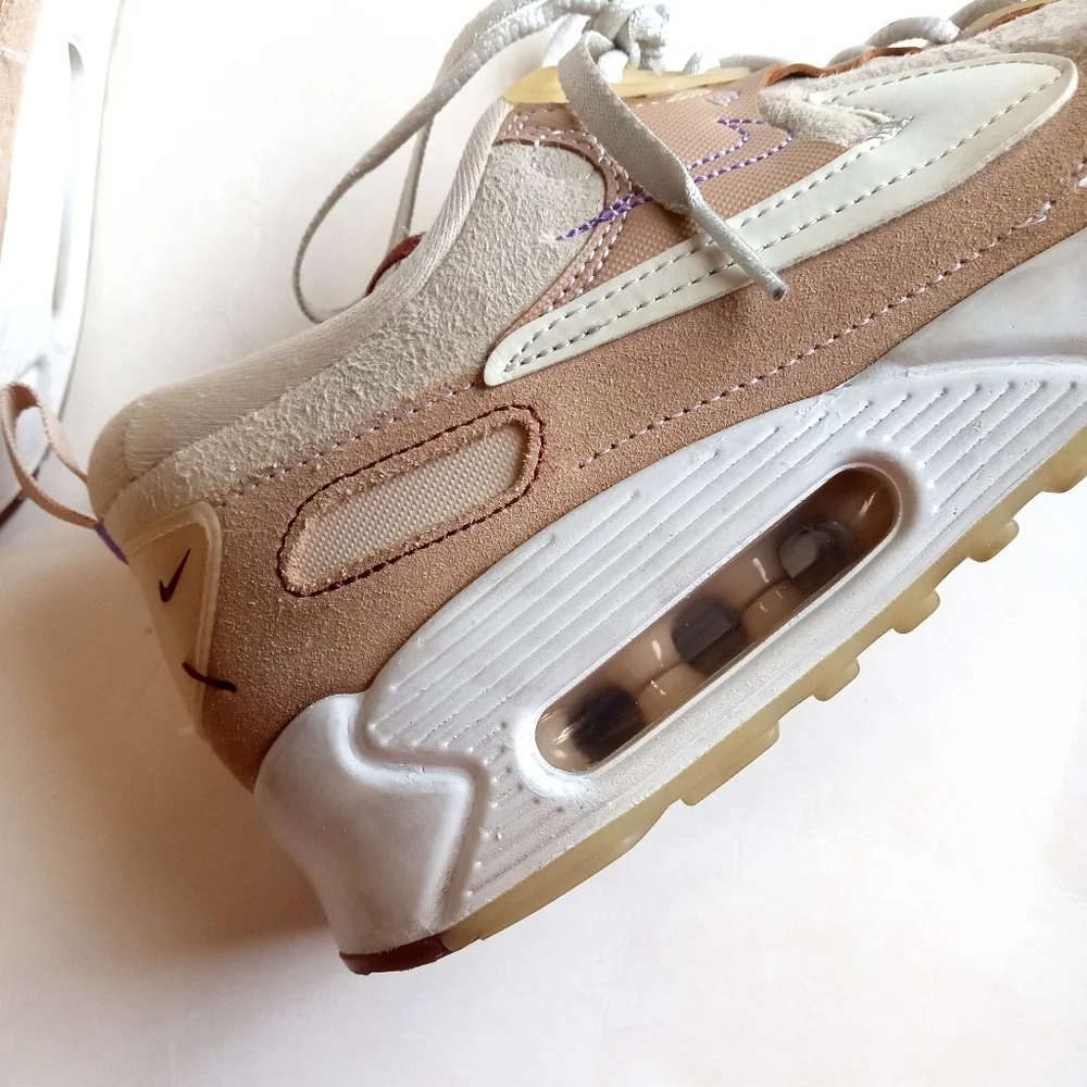 SOLDNike Air Max 90 Futura Serena Williams Sanddrift White Hemp Sneakers - Picture 10 of 11